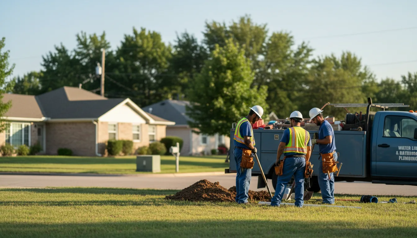 Residential water line and bathroom plumbing service in Richmond, KS